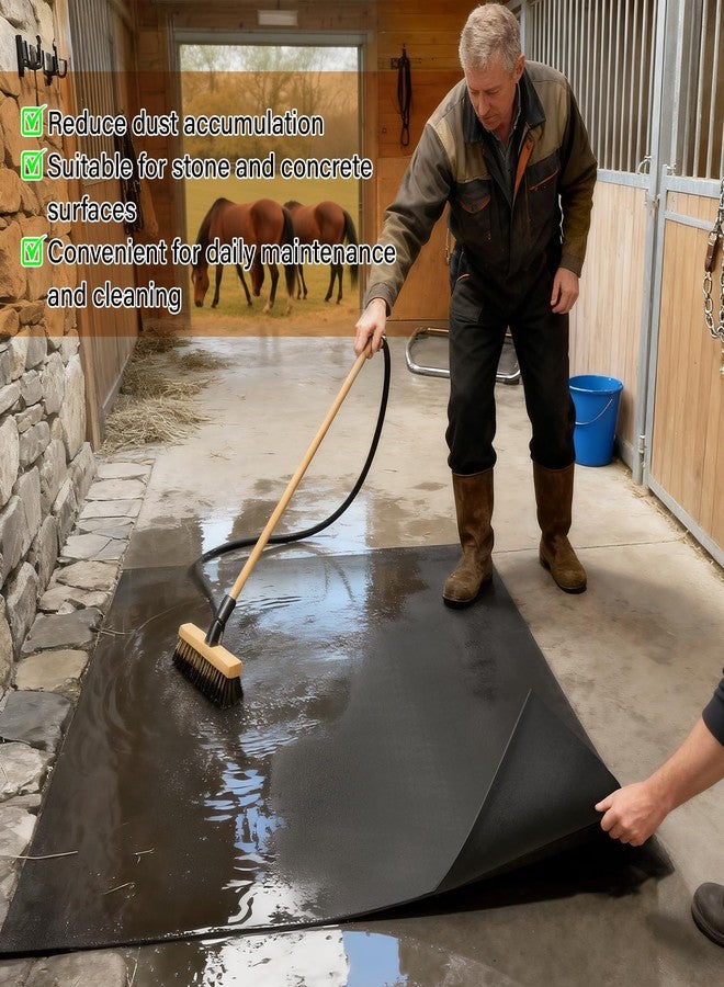 Wibeelee Rubber Horse Stall Mat, 3.7x6 Ft Stable Mat with Shock Absorption & Cushioning Waterproof Non-Slip Flooring for Horse Stalls Livestock Barn Farm Cattle Sheep & Pig Shed Easy Clean Horse Mat - Image 4